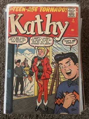 Kathy Comic Book #3 Feb Teen-Age Tornado 10c Romance Vintage Cover CCA Stamp - Image 1