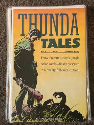 Fantagraphics Thunda Tales No 1 Frank Frazetta Jungle Comic Book Full Color VG - Image 1