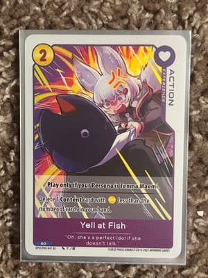 Oshi Push Yell at Fish Tenma Maemi Trading Card OP01 PHC-041 A0 2025 Action - Image 1