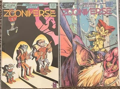 Eclipse Comics Zooniverse Mini-Series Issues 3 4 Set Bagged Boarded Comic VG - Image 1