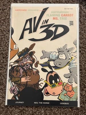 Aardvark Vanaheim AV in 3D Comic Book #1 Dec Normalman Flaming Carrot Ms Tree - Image 1