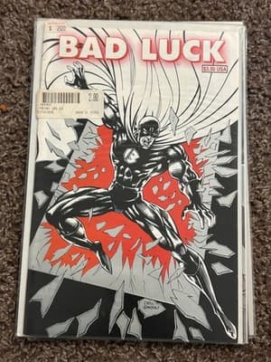 Bad Luck Comic Book Single Issue Superhero Bagged Boarded Stickered $3.50 Cover - Image 1