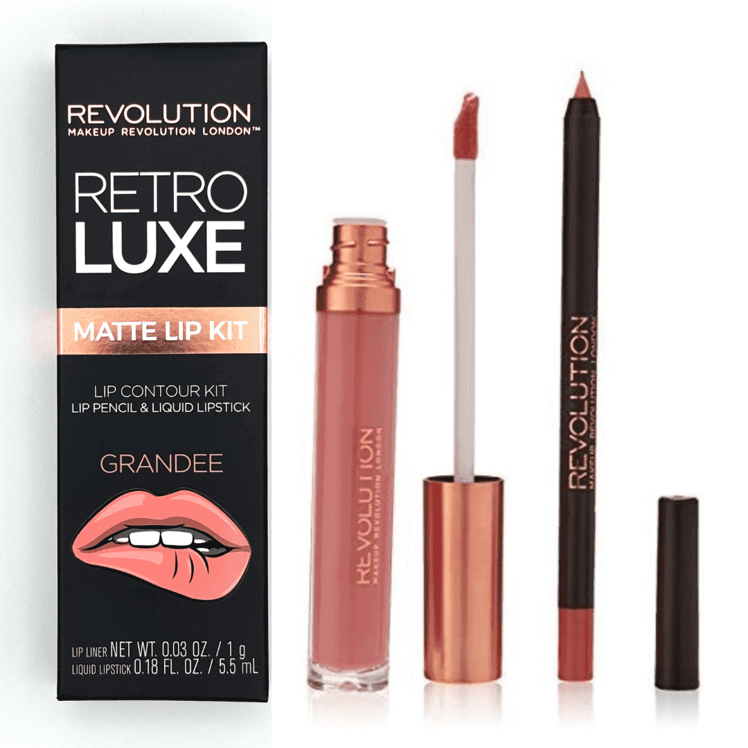 REVOLUTION Retro Luxe Lip Contour Kit - Pencil & Lipstick Grandee - Thumbnail 2