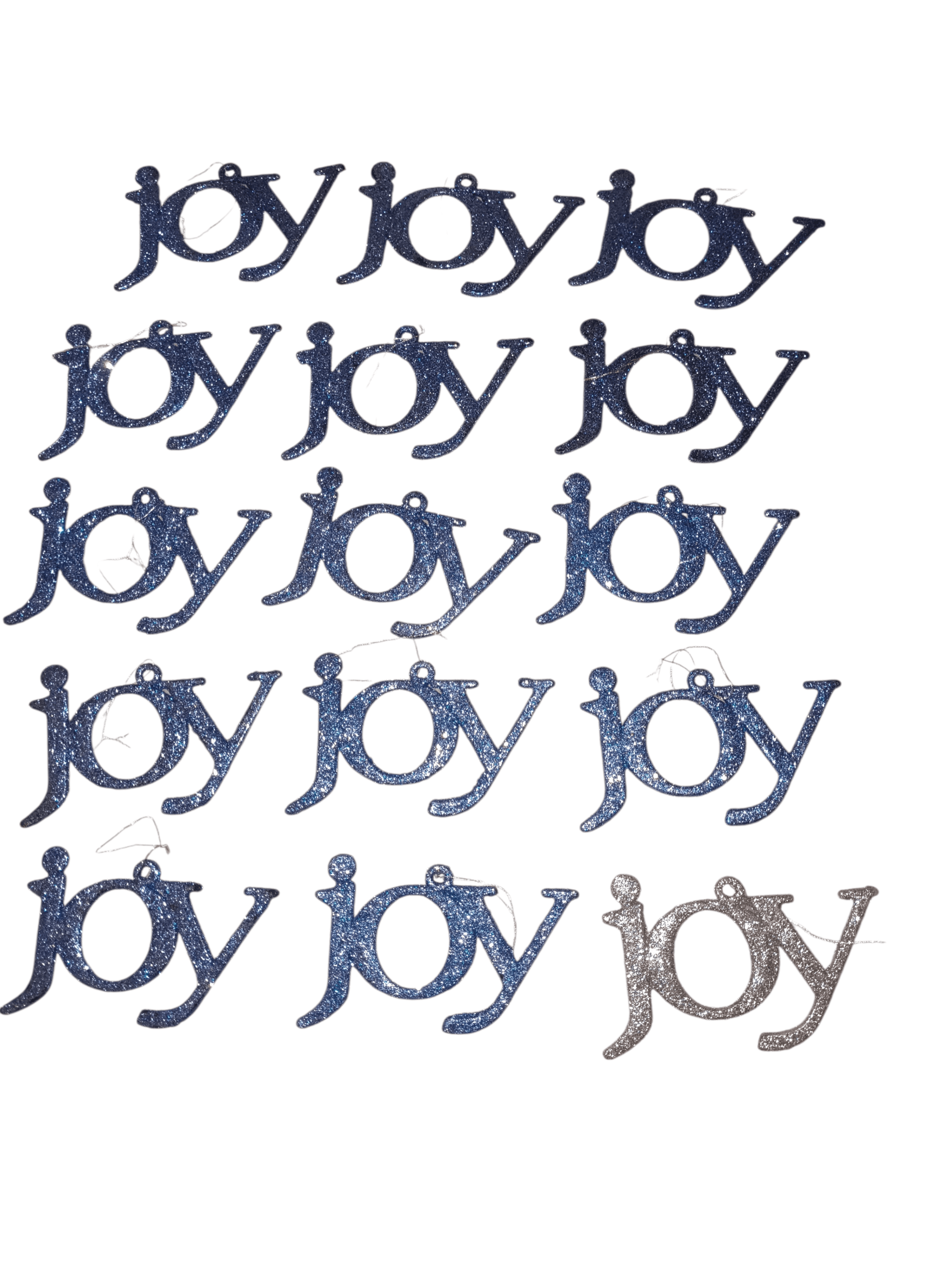 Christmas Decorations Set - Glittered Signs & Ornaments - Thumbnail 3