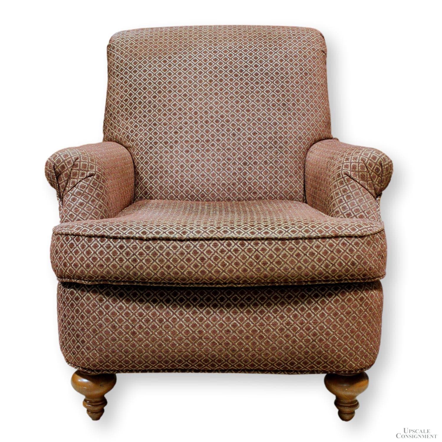 Flexsteel Dark Red Patterned Club Chair - Dark Red - Image 1