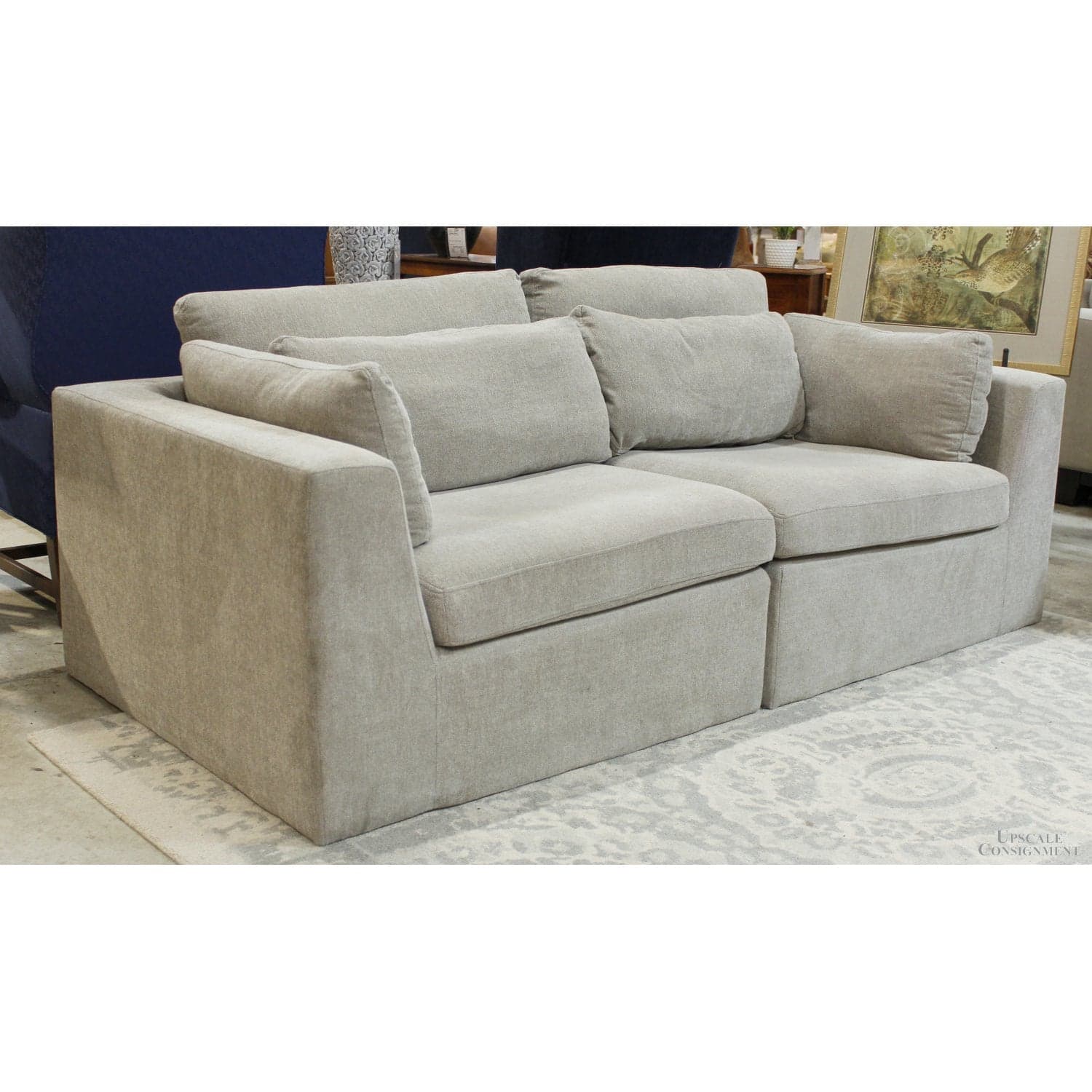 World Market 2 Piece Sectional Sofa - Gray - Thumbnail 2
