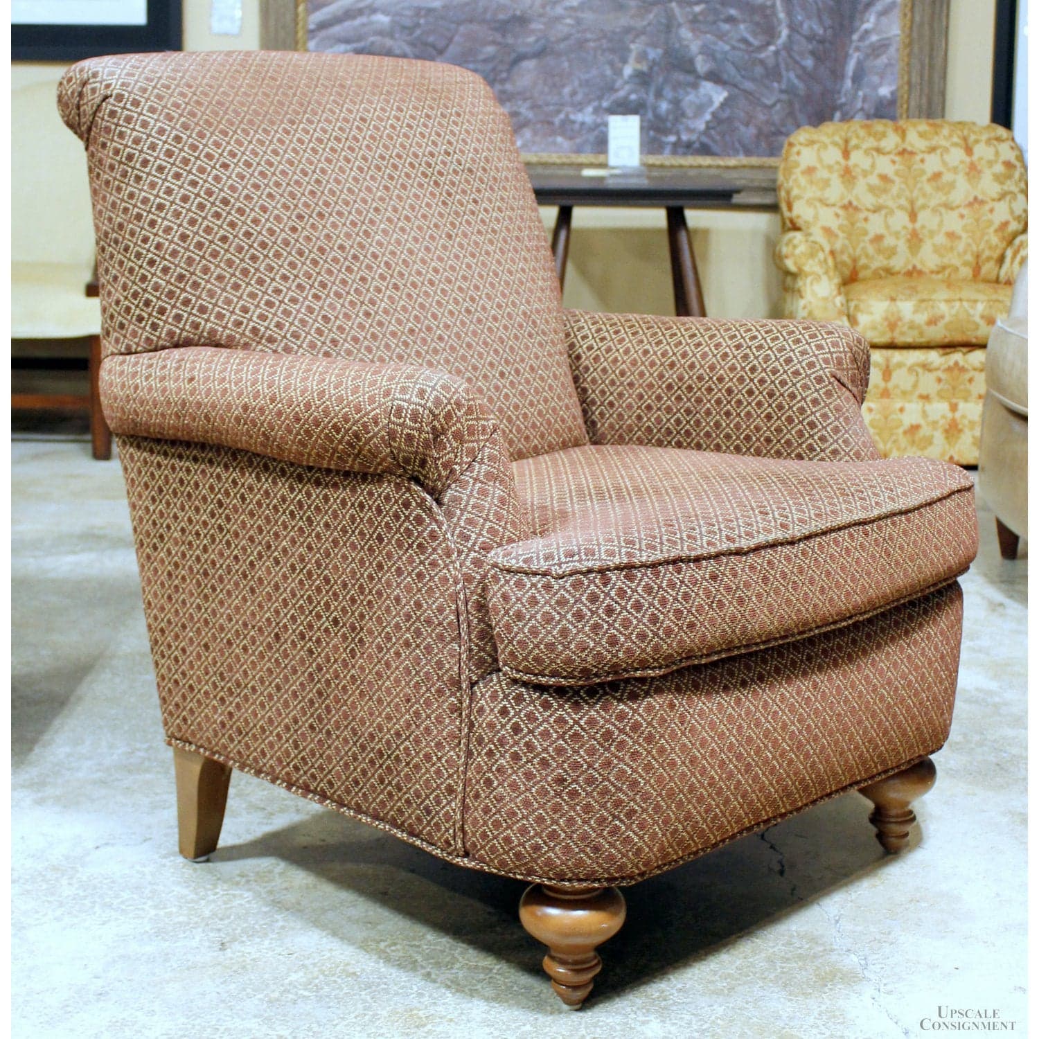 Flexsteel Dark Red Patterned Club Chair - Dark Red - Thumbnail 2