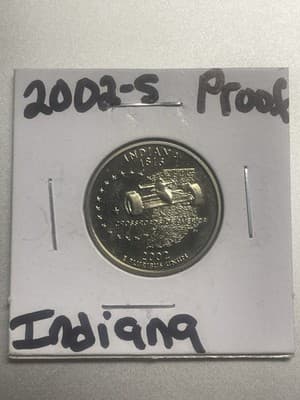 WN110 - 2002 S Indiana Quarter Clad Proof Coin - Image 1