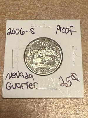 WN124 - 2006-S Nevada State Quarter Gem Proof Cameo CN-Clad Coin - Image 1