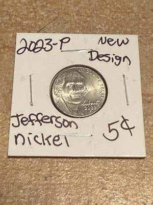 WN129 - 2023 P Jefferson Nickel - BU Coin Pulled from OBW Roll - Image 1
