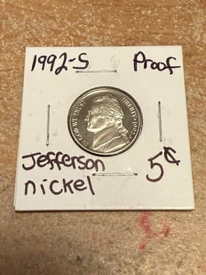 WN57 - 1992-S 5C DCAM (Proof) Jefferson Nickel - Image 1