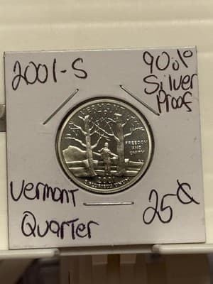 WN41 - 2001-S Vermont Quarter Proof (90% Silver) - Image 1