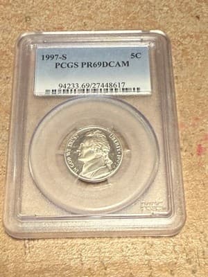 WN30 - 1997 S 5C Jefferson Nickel Proof PCGS PR69DCAM - Image 1