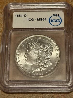 WN7 - 1881 O Morgan Silver Dollar ICG MS64 - Image 1