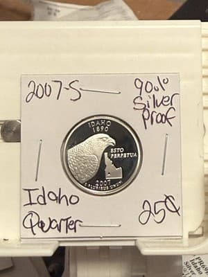 WN36 - 2007-S Idaho Quarter Proof (90% Silver) - Image 1