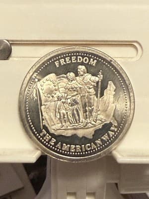 WN52 - 1986 Johnson Matthey Freedom - The American Way - 1 oz .999 Silver Round - Thumbnail 2