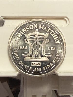 WN52 - 1986 Johnson Matthey Freedom - The American Way - 1 oz .999 Silver Round - Image 1