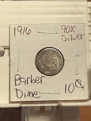 WN10 - 1916 Barber Dime (90% Silver)