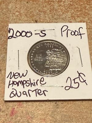 WN96 - 2000-S 25C New Hampshire DCAM (Proof) 50 States Quarter