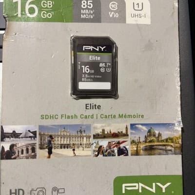 PNY Elite SDXC Flash Card Elite 16GB SD Card NEW - Image 1