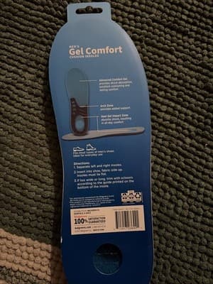 Gel Comfort Arch Support Insoles for Men - Walk Longer, Feel Fresher Size 8-14 - Thumbnail 2