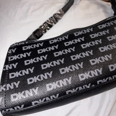 DKNY Avril Shoulder Bag Black/Light Gray Small - Thumbnail 3