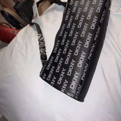 DKNY Avril Shoulder Bag Black/Light Gray Small - Thumbnail 4