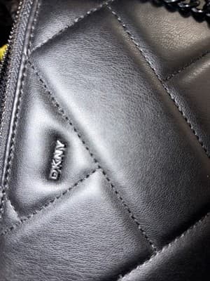 DKNY Bryant Park Quilted Crossbody Bag Black Leather Chain Strap - Thumbnail 4
