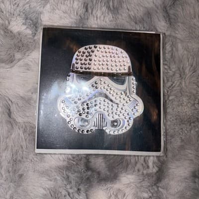 NEW Star Wars Stormtrooper Helmet Greeting Card w/ Raised Plastic Crystal Beads - Image 1