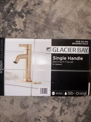 Glacier Bay Ryden Single-Handle Single-Hole Bathroom Faucet in Brushed Gold - Image 1