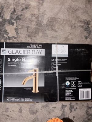 Glacier Bay Ryden Single-Handle Single-Hole Bathroom Faucet in Brushed Gold - Thumbnail 2