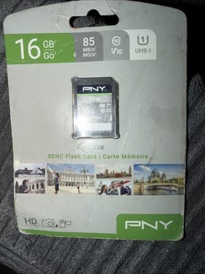 PNY Elite SDXC Flash Card Elite 16GB SD Card NEW - Image 1