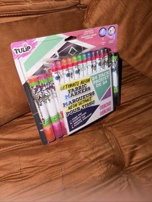 Tulip Ultimate Fabric Brush & Fine Tip Markers 24/Pkg-Neon - Image 1