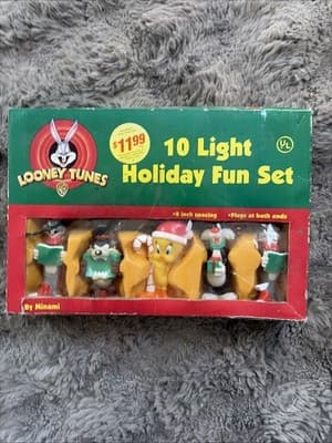 Looney Tunes 10 Light Holiday Fun Set Minami Unopened Untested - Image 1