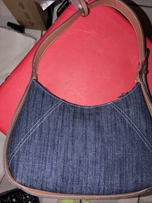 True Religion Denim Shoulder Bag Horseshoe Logo Blue Jean Purse NWT - Thumbnail 3