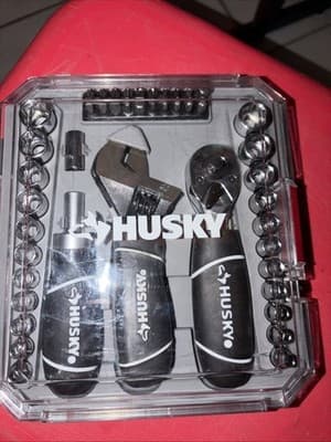 Husky 1/4 in. and 3/8 in. Stubby Ratchet and Socket Set (46-Piece) MISSING - Image 1