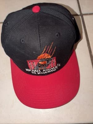 Vintage NIKE Michael Jordan Restaurant Chicago Jumpman Snapback Hat Cat NEW TAGS - Image 1
