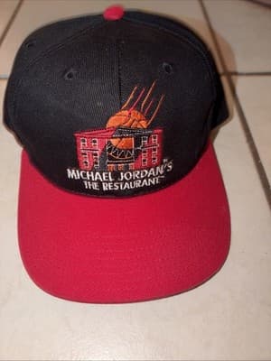 Vintage NIKE Michael Jordan Restaurant Chicago Jumpman Snapback Hat Cat NEW TAGS - Thumbnail 2