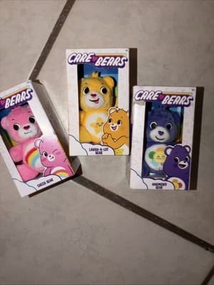 NIB CARE BEARS Mini Plush 3" PINK CHEER BEAR , Harmony, Laugh O Lot OG - Thumbnail 3