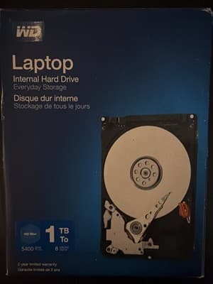 Western Digital Blue 1TB, SATA, 2.5" Internal Hard Drive (WDBMYH0010BNC) - Image 1