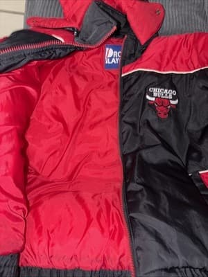 Vintage 90s Pro Player Chicago Bulls NBA Puffer Jacket Men’s Size XL - Thumbnail 2