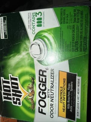 Hot Shot Insect Killer Fog w/ Odor Neutralizer Ants Fleas Spiders Flies 3 Pack - Image 1