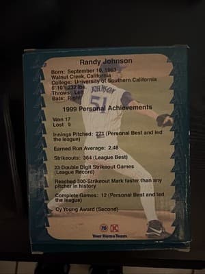 RANDY JOHNSON #51 MLB ARIZONA DIAMONDBACKS 1999 CY YOUNG AWARD - Thumbnail 3