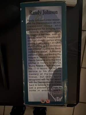 RANDY JOHNSON #51 MLB ARIZONA DIAMONDBACKS 1999 CY YOUNG AWARD - Thumbnail 4