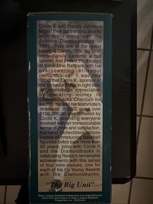 RANDY JOHNSON #51 MLB ARIZONA DIAMONDBACKS 1999 CY YOUNG AWARD - Thumbnail 2