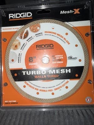 Ridgid 8 in Diamond Blade HD-CM10P Turbo Mesh 5/8" Arbor Wet Cutting - Thumbnail 2