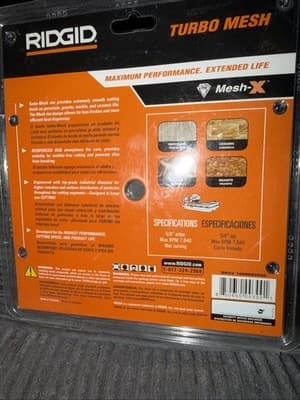 Ridgid 8 in Diamond Blade HD-CM10P Turbo Mesh 5/8" Arbor Wet Cutting - Thumbnail 3