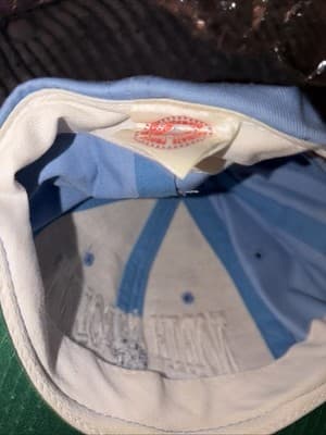 Vintage 90s UNC Carolina Tarheels Strapback Hat Blue -signature - Thumbnail 3