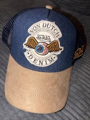 Von Dutch Unisex Adult Denim Hat, One Size - Blue - Image 1