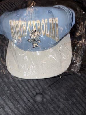 Vintage 90s UNC Carolina Tarheels Strapback Hat Blue -signature - Thumbnail 4